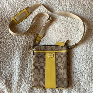 Yellow Coach crossbody/satchel/messenger purse